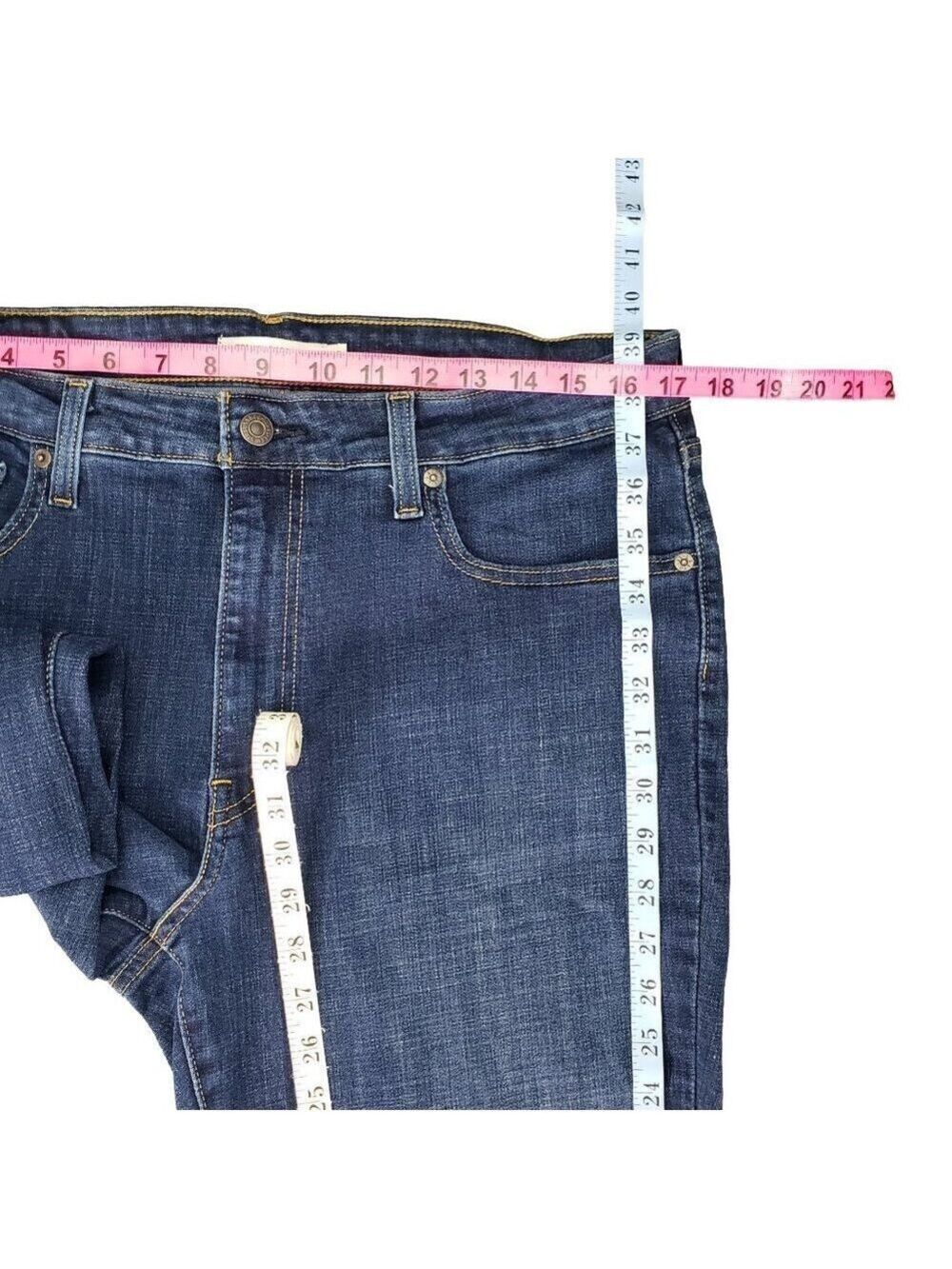 Levi’s Women’s 721 High Rise Skinny Jeans Size 33 Dark Wash Stretch Denim - Picture 9 of 9